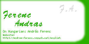 ferenc andras business card